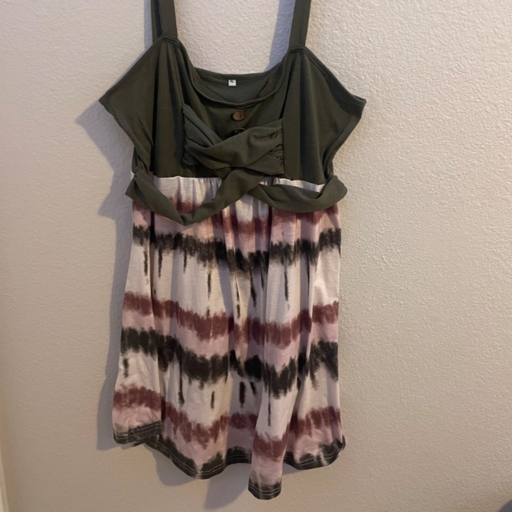 Green and Tie-Dye Dress